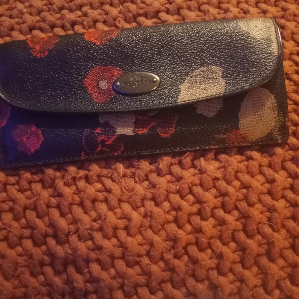 Coach Floral Black Wallet